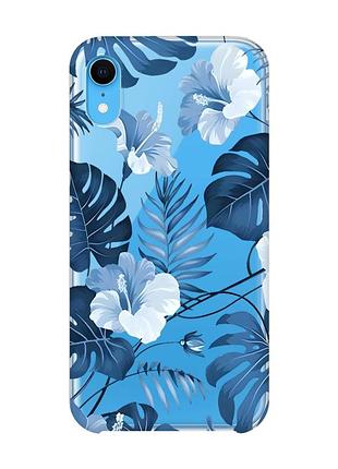 Прозрачный чехол на iphone xr :: тропики (принт 373)