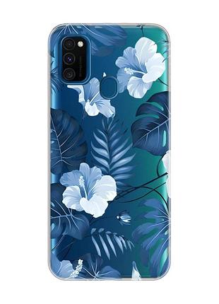 Прозрачный чехол на samsung galaxy m30s/m21 :: тропики (принт 373)