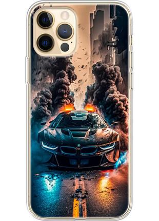 Чехол силиконовый с картинкой на iphone 12 pro max (машина bmw i8)