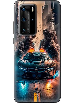 Чехол силиконовый с картинкой на huawei p40 pro (машина bmw i8)