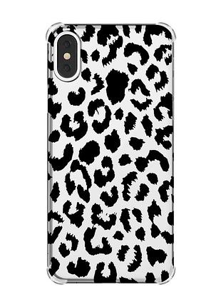Чохол з потовщеними кутами на iphone x/xs :: леопардовий принт (принт 374)