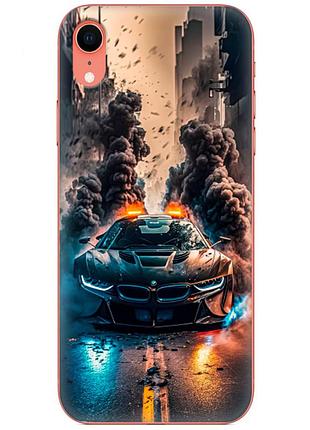 Чехол силиконовый с картинкой на iphone xr (машина bmw i8)