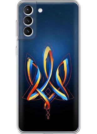 Чехол силиконовый с картинкой на samsung galaxy s22 (s901) (патриотический, герб украины)