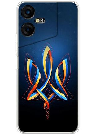 Чехол силиконовый с картинкой на tecno pova neo 3 (патриотический, герб украины)