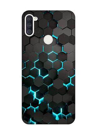 Матовий чохол з чорними боками на samsung galaxy a11 :: соти 3d (принт 357)