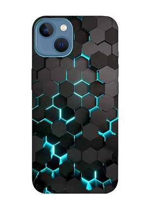 Матовий чохол з бірюзовими боками на apple iphone 13 :: соти 3d (принт 357)