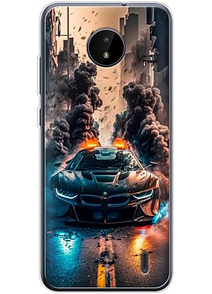 Чехол силиконовый с картинкой на nokia c20 (машина bmw i8)