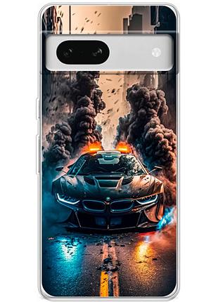 Чехол силиконовый с картинкой на google pixel 7a (машина bmw i8)