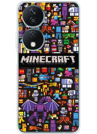 Чехол силиконовый с картинкой на huawei honor x7b (майнкрафт, minecraft)