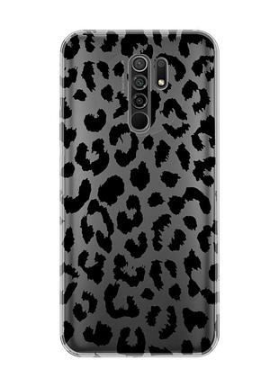 Прозрачный чехол на xiaomi redmi 9 :: леопардовый принт (принт 374)
