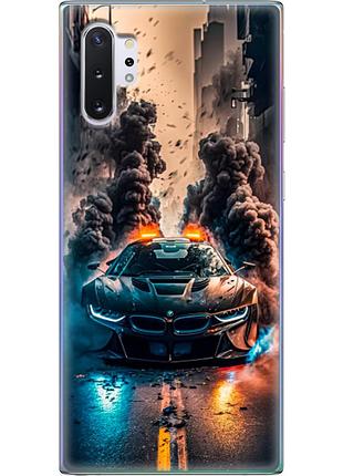 Чехол силиконовый с картинкой на samsung galaxy note 10 plus (n975) (машина bmw i8)
