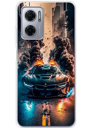 Чохол силіконовий з картинкою на xiaomi redmi note 11e (машина bmw i8)
