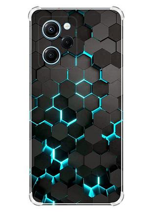Чехол с утолщенными углами на xiaomi redmi note 12 pro speed 5g :: соты 3d (принт 357)