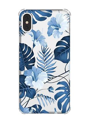 Чохол з потовщеними кутами на iphone x/xs :: тропіки (принт 373)