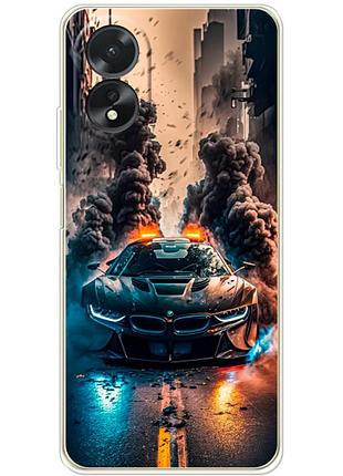 Чохол силіконовий з картинкою на oppo a18 4g (машина bmw i8)