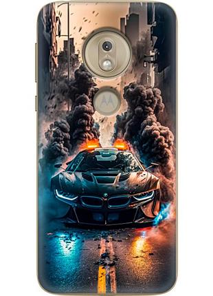 Чехол силиконовый с картинкой на motorola g7 play xt1952 (машина bmw i8)