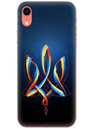 Чехол силиконовый с картинкой на iphone xr (патриотический, герб украины)