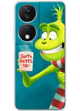 Чохол силіконовий з картинкою на huawei honor x7b (новорічний, грінч)