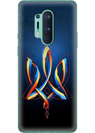 Чехол силиконовый с картинкой на oneplus 8 pro (патриотический, герб украины)