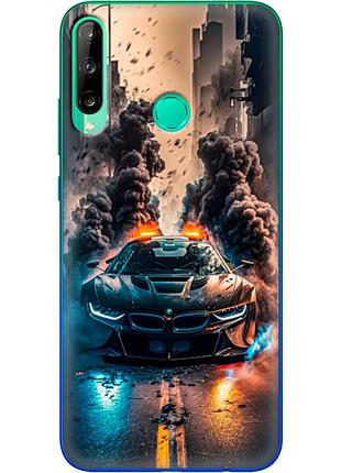 Чехол силиконовый с картинкой на huawei p40 lite e (машина bmw i8)