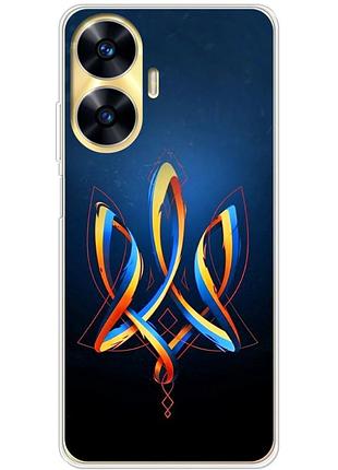 Чехол силиконовый с картинкой на realme c55 (патриотический, герб украины)