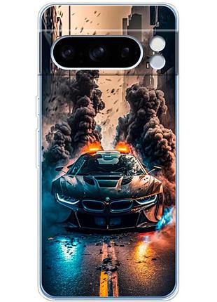 Чехол силиконовый с картинкой на google pixel 8 pro (машина bmw i8)