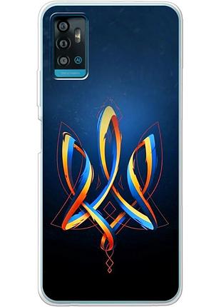 Чехол силиконовый с картинкой на zte blade a71 (патриотический, герб украины)