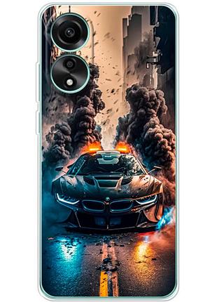 Чохол силіконовий з картинкою на oppo a78 4g (машина bmw i8)