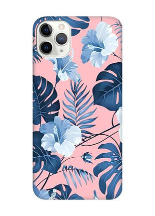 Матовый розовый чехол на iphone 11 pro (5.8) :: тропики (принт 373)