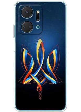 Чехол силиконовый с картинкой на huawei honor x7a (патриотический, герб украины)
