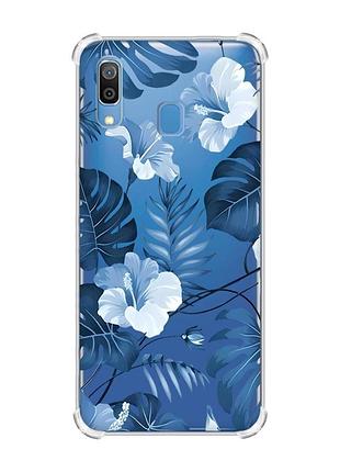 Чехол с утолщёнными углами на samsung galaxy a30 (2019) / a20 (2019) :: тропики (принт 373)