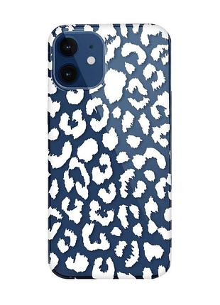 Прозрачный чехол на iphone 12 mini :: леопардовый принт белый (принт 375)