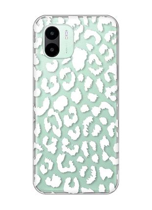 Прозорий чохол на xiaomi redmi a1 :: леопардовий принт білий (принт 375)