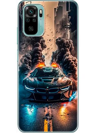 Чехол силиконовый с картинкой на xiaomi redmi note 10 (машина bmw i8)