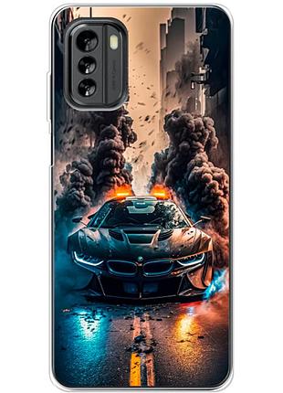 Чехол силиконовый с картинкой на nokia g60 (машина bmw i8)