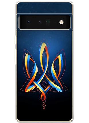 Чехол силиконовый с картинкой на google pixel 6 pro (патриотический, герб украины)