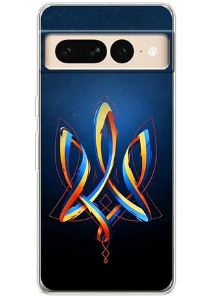 Чехол силиконовый с картинкой на google pixel 7 pro (патриотический, герб украины)