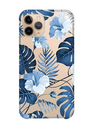 Прозрачный чехол на apple iphone 11 pro (5,8) :: тропики (принт 373)