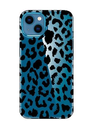 Прозрачный чехол для iphone 13 mini :: леопардовый принт (принт 374)