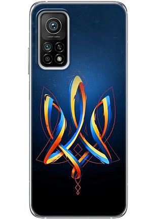 Чехол силиконовый с картинкой на xiaomi mi 10t pro (патриотический, герб украины)