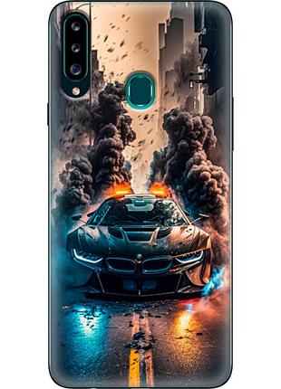 Чехол силиконовый с картинкой на samsung galaxy a20s (a207) (машина bmw i8)