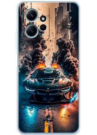 Чохол силіконовий з картинкою на xiaomi redmi note 12 4g (машина bmw i8)