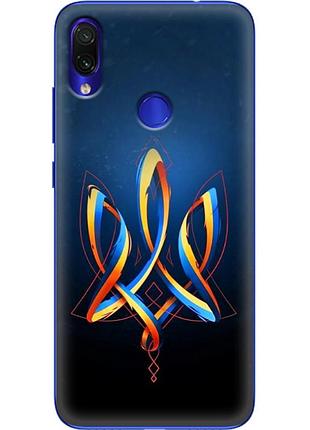 Чехол силиконовый с картинкой на xiaomi redmi note 7 (патриотический, герб украины)