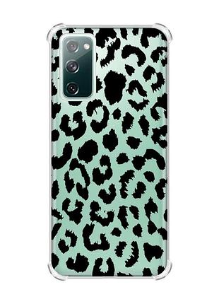Чохол з потовщеними кутами на samsung galaxy s20 fe :: леопардовий принт (принт 374)