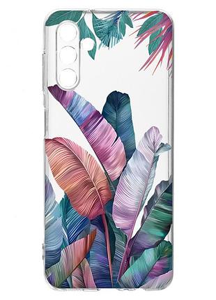 Прозрачный чехол на samsung a04s/a13 5g :: тропики (принт 372)