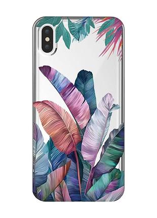 Прозорий чохол на iphone xs max :: тропіки (принт 372)