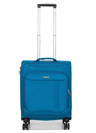 Чемодан ручная кладь франция ткань 4 колеса малый s 54x36x20 см 38 л 2.3 кг snowball 87303 бирюзовый