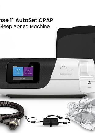Новий автоматичний сіпап апарат resmed 11 autoset cpap зі зволожувачем, з трубкою з підігрівом, лікування храпу та апноє, cpap терапія, біпап терапія