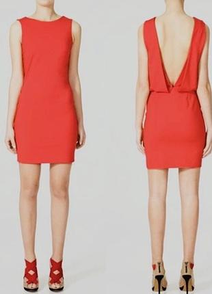 Красное платье zara xs с открытой спиной