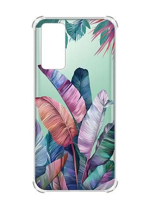 Чехол с утолщёнными углами на samsung galaxy s20 :: тропики (принт 372)